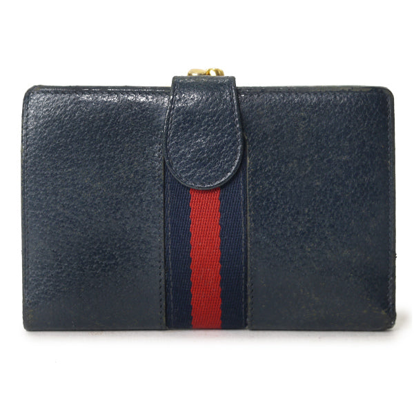 OLD Gucci２つ折れがま口本革財布（黒）