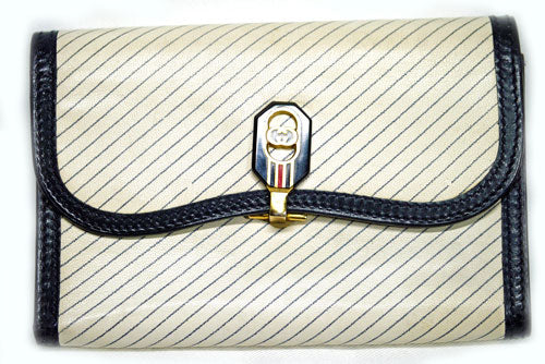 OLD Gucci＜訳アリ＞白ストライプ３つ折れ財布