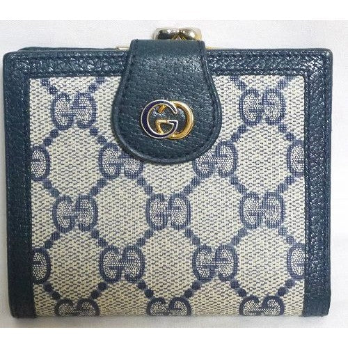 OLD Gucci がま口財布（青G金具）