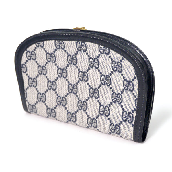 OLD Gucci  ＜訳あり＞ビット留め具ハーフムーン財布（青）