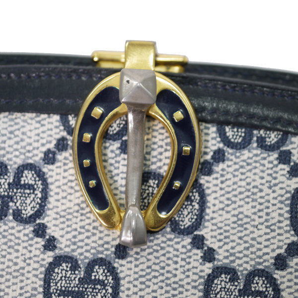 OLD Gucci  ＜訳あり＞ビット留め具ハーフムーン財布（青）