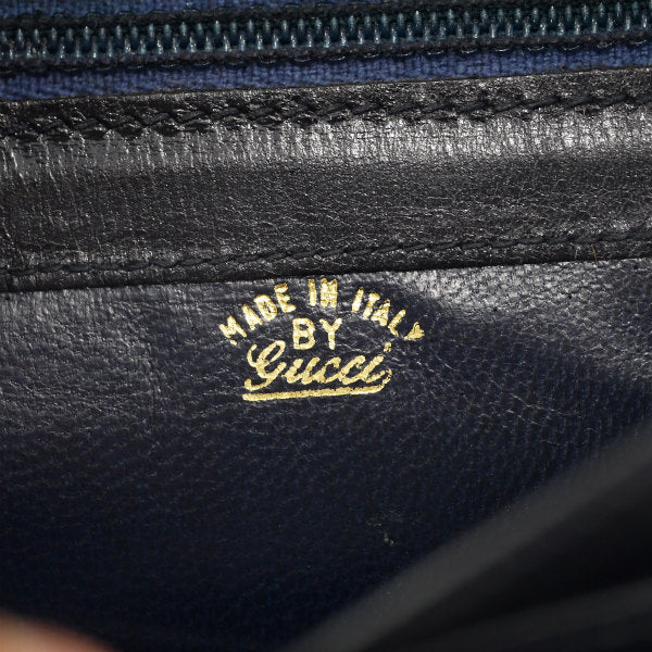 OLD Gucci  ＜訳あり＞ビット留め具ハーフムーン財布（青）