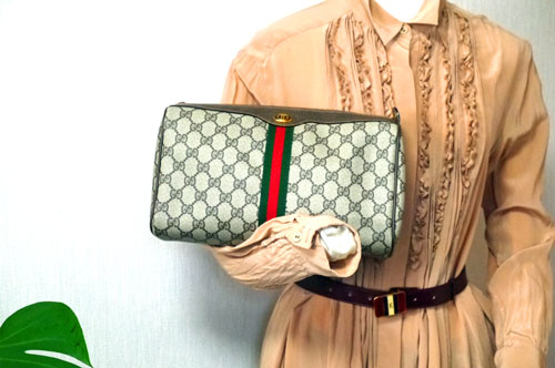 OLD Gucciシェリーセカンドバッグ（茶）