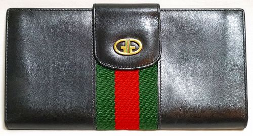 OLD Gucci　本革　横長財布（黒）
