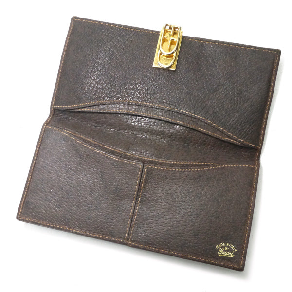OLD Gucci 70s!ジャガード横長財布（茶・ＧＧ柄）