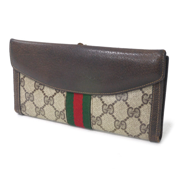 OLD Gucci　横長財布（茶・ＧＧ柄）