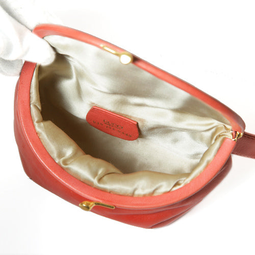 OLD Gucci ラム皮ウエストポーチ（オレンジ色）