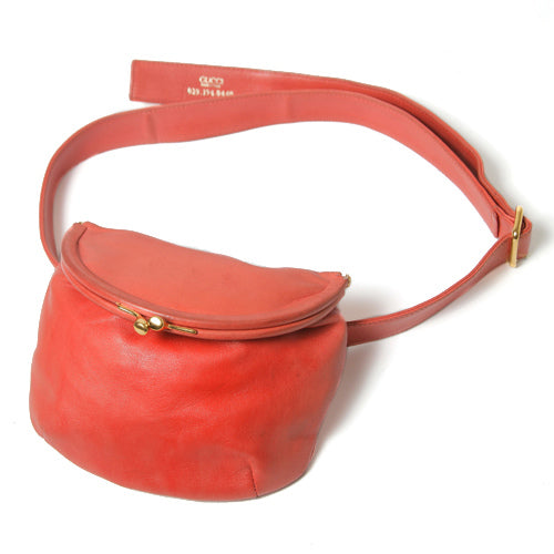 OLD Gucci ラム皮ウエストポーチ（オレンジ色）