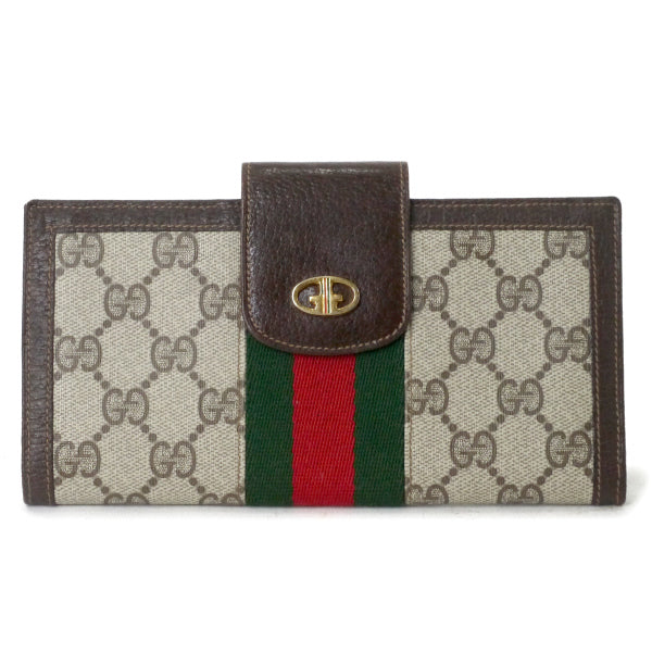 OLD Gucci　横長財布（茶・ＧＧ柄）