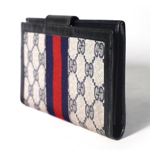 OLD Gucci　横長財布（青・ＧＧ柄）