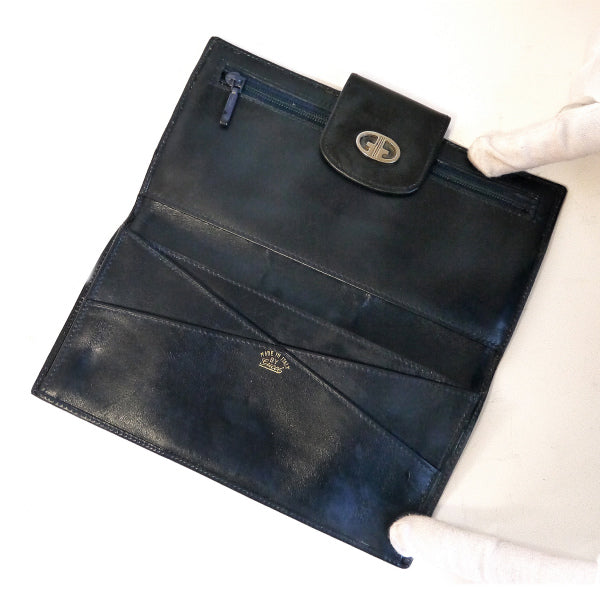 OLD Gucci　横長財布（青・ＧＧ柄）