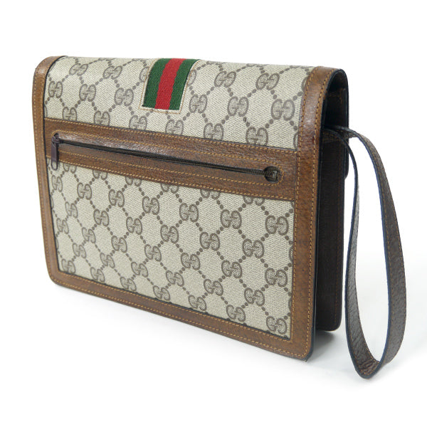 OLD Gucci　シェリークラッチバッグ（茶）
