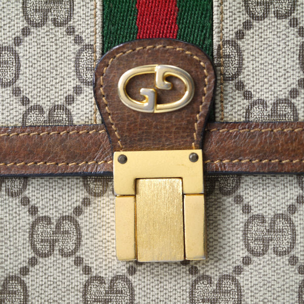 OLD Gucci　シェリークラッチバッグ（茶）