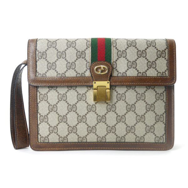 OLD Gucci　シェリークラッチバッグ（茶）