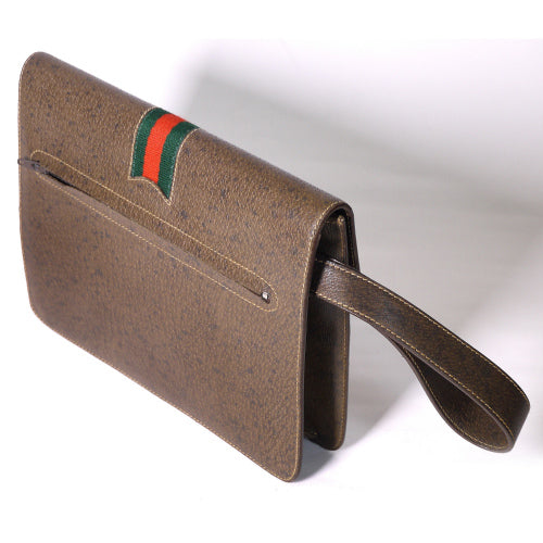 OLD Gucci　総皮セカンドバッグ（茶）