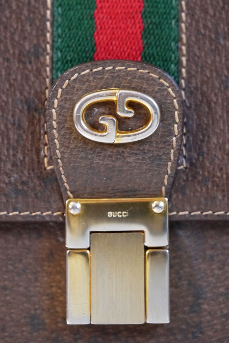 OLD Gucci　総皮セカンドバッグ（茶）