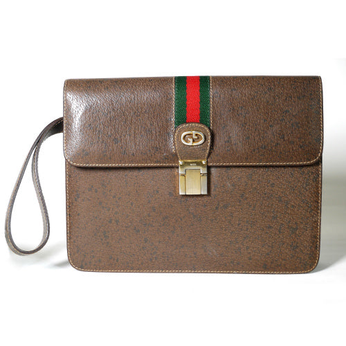 OLD Gucci　総皮セカンドバッグ（茶）