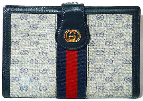 OLD Gucci マイクロGG がま口サイフ（青）