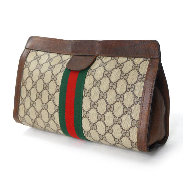 OLD Gucci PARFUM　シェリークラッチバッグ（茶）