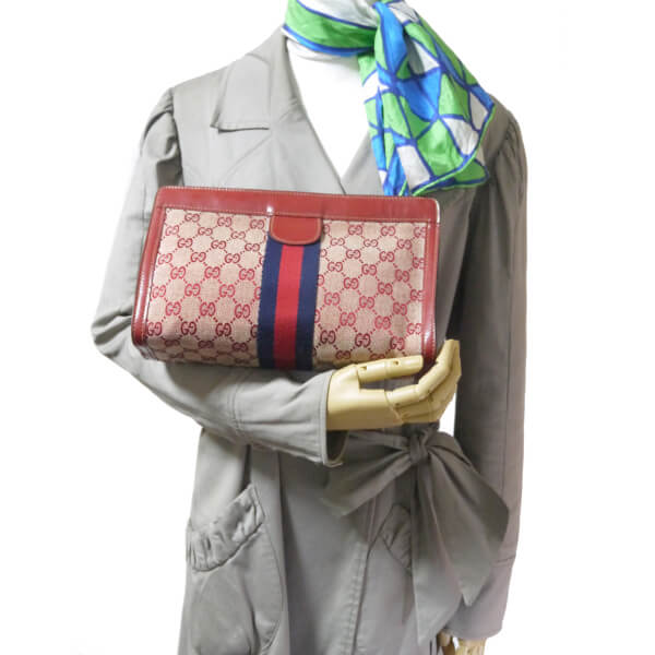 OLD Gucci PARFUM　レア!!シェリークラッチバッグ（赤）