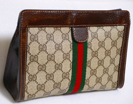 OLD Gucci PARFUMシェリーポーチ/セカンドバッグ（茶・ミニ）