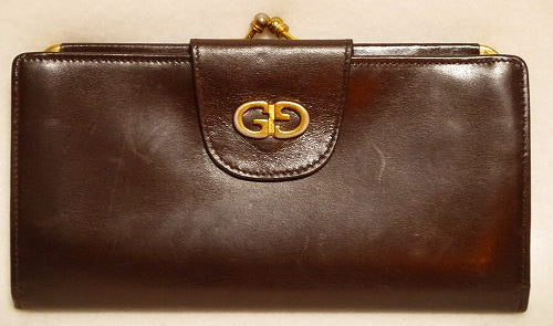 OLD　Gucci総皮ガマ口　長財布（茶）