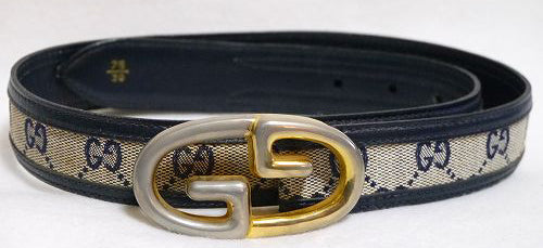 OLD Gucci　GG柄ベルト（黒系）