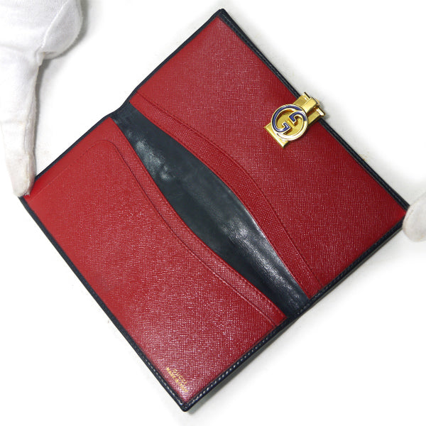 OLD Gucci　80sデッドストック横長財布（青・ＧＧ柄）