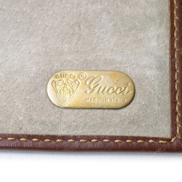 オールドグッチ　総革アクセサリーポーチ（赤/茶）