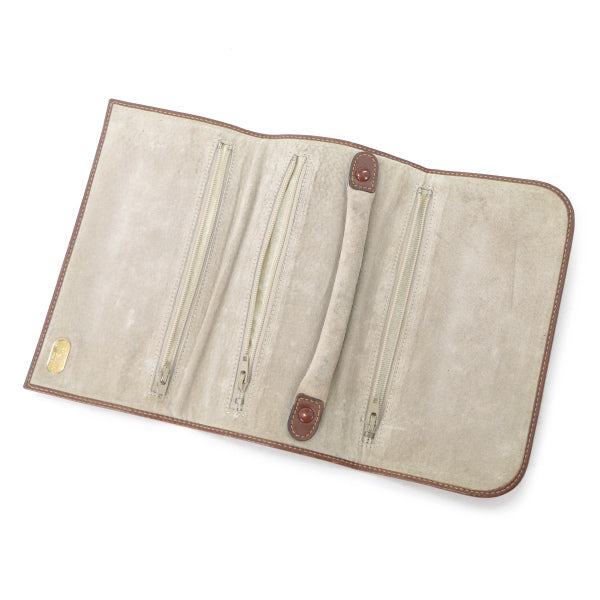 オールドグッチ　総革アクセサリーポーチ（赤/茶）