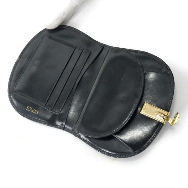 OLD Gucci  パテントレザー半円G金具財布（黒）