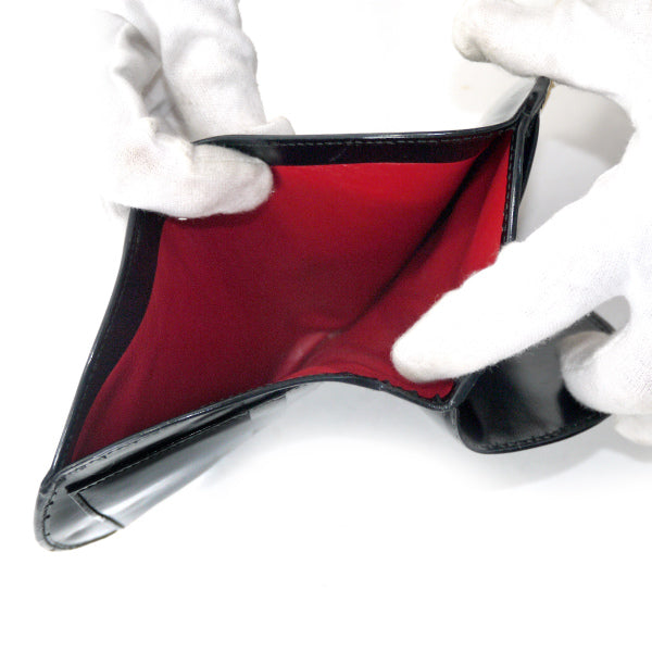 OLD Gucci  パテントレザー半円G金具財布（黒）