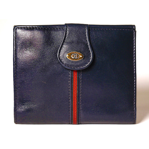 OLD Gucci　二つ折れシェリー財布　（濃紺）