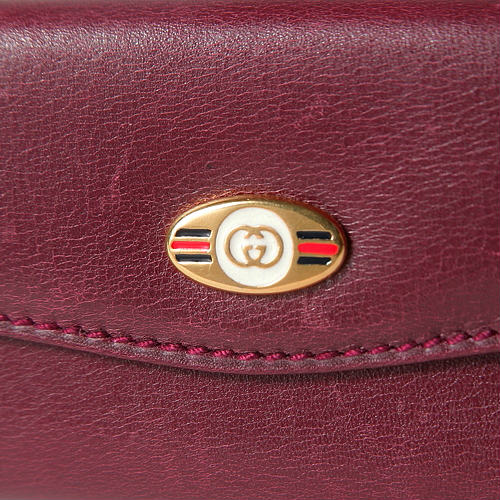 OLD Gucci　キーケース（赤茶・皮製）