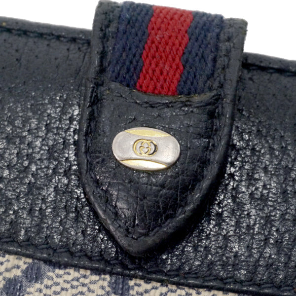 OLD Gucci アクセコ!!ミニシェリーWホック折財布（青）
