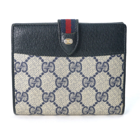 OLD Gucci アクセコ!!ミニシェリーWホック折財布（青）