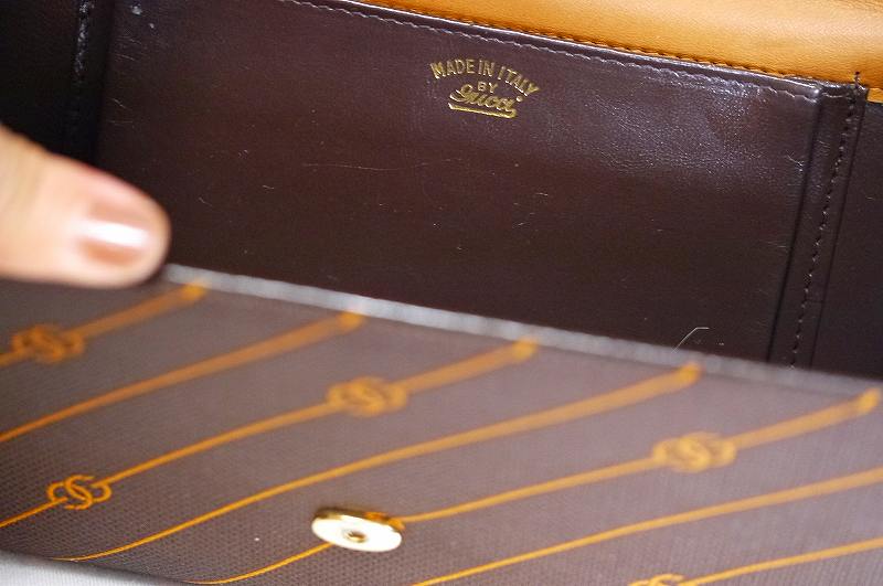 OLD Gucci　流れ星GGミニクラッチバッグ（茶）