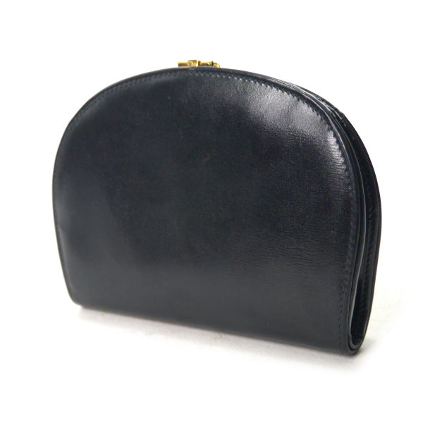 OLD Gucci レザー半円G金具２つ折り財布（黒）