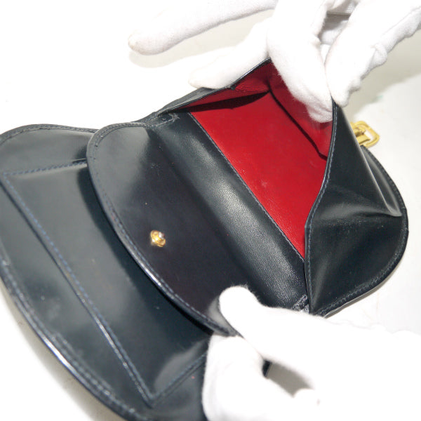 OLD Gucci レザー半円G金具２つ折り財布（黒）