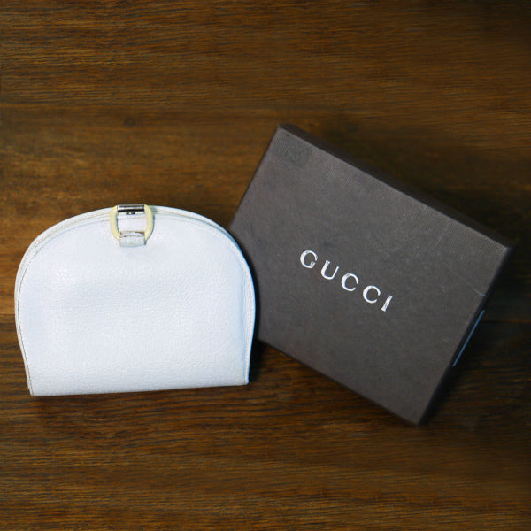 OLD　Gucci　半円レザー箱付き二つ折れ財布（白）
