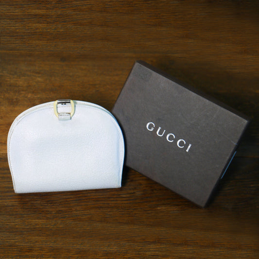 OLD　Gucci　半円レザー箱付き二つ折れ財布（白）