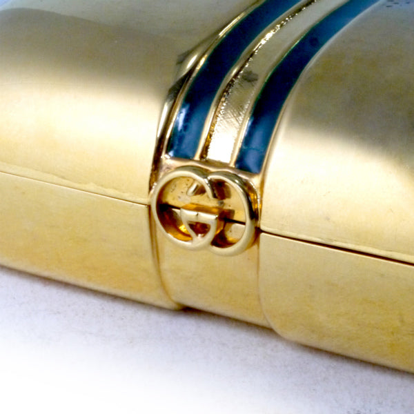 OLD Gucci　金属素材×シェリー ソープケース（ゴールド）