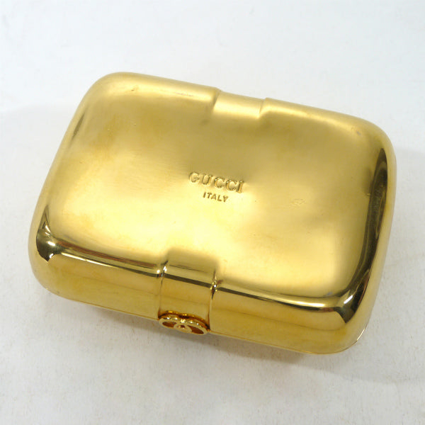 OLD Gucci　金属素材×シェリー ソープケース（ゴールド）