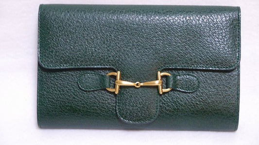 OLD Gucciホースビット長財布（緑・総皮）