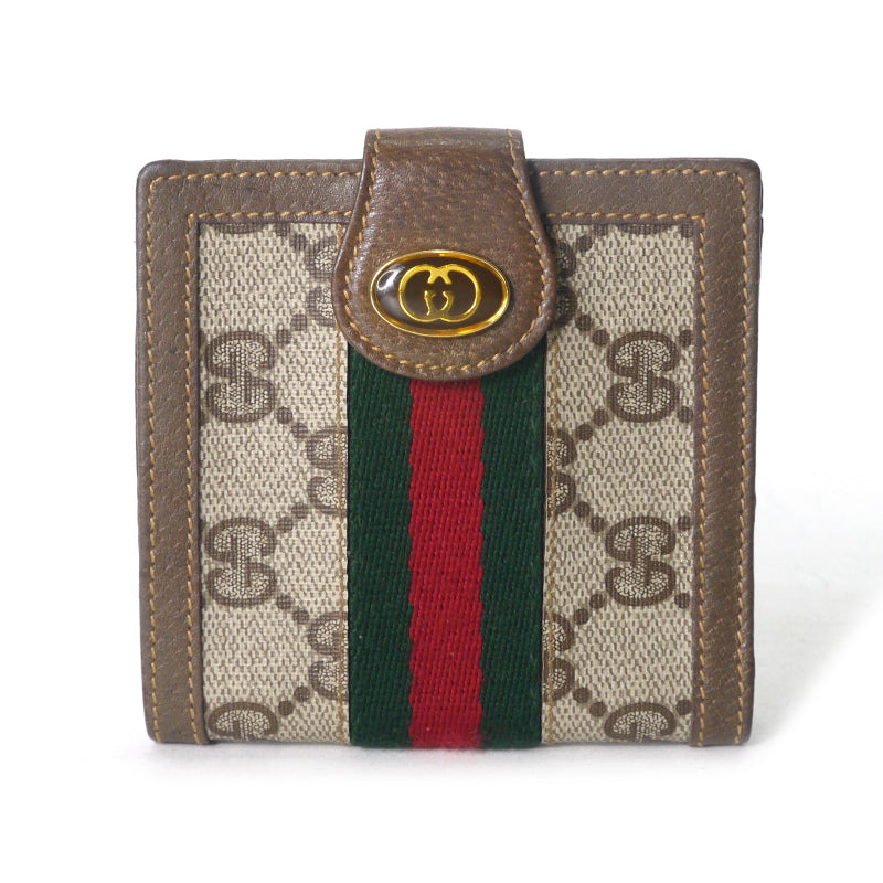 OLD Gucci　アクセコ シェリー折財布（茶）