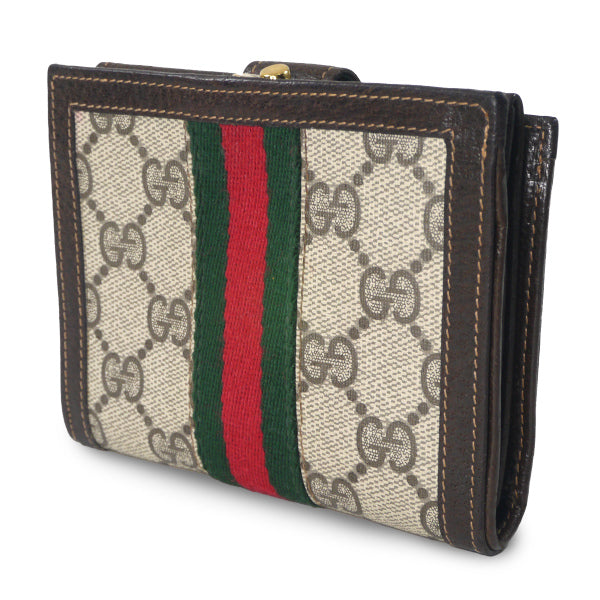 OLD Gucci　アクセコ シェリー3つ折財布（茶）