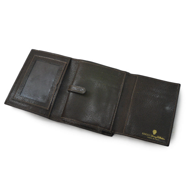OLD Gucci　アクセコ シェリー3つ折財布（茶）