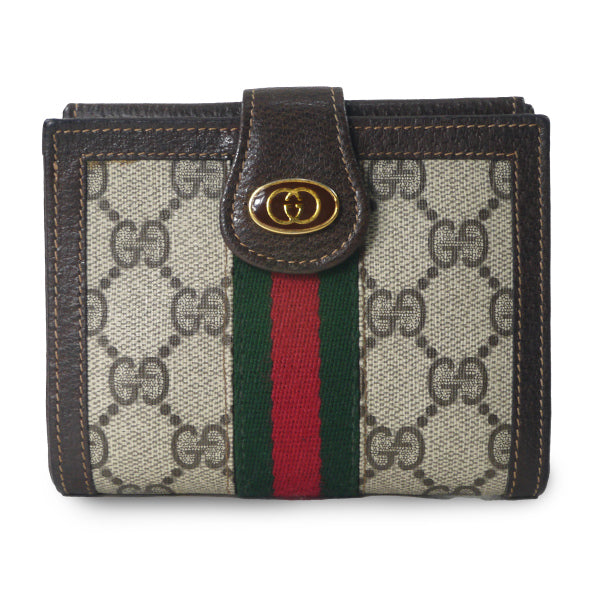 OLD Gucci　アクセコ シェリー3つ折財布（茶）