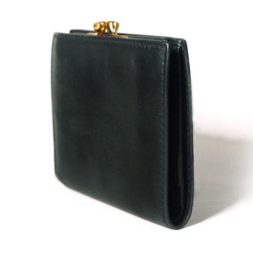 OLD Gucci　２つ折れがま口本革財布（深緑）