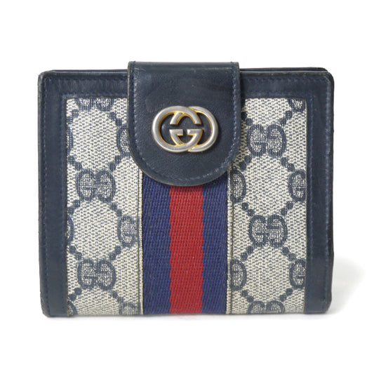 OLD Gucci アクセコ シェリー折り財布（青）
